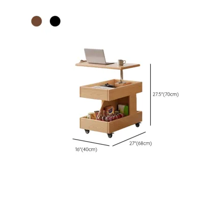 Versatile Swivel Top Modern Wood Side Table with Wheels #size
