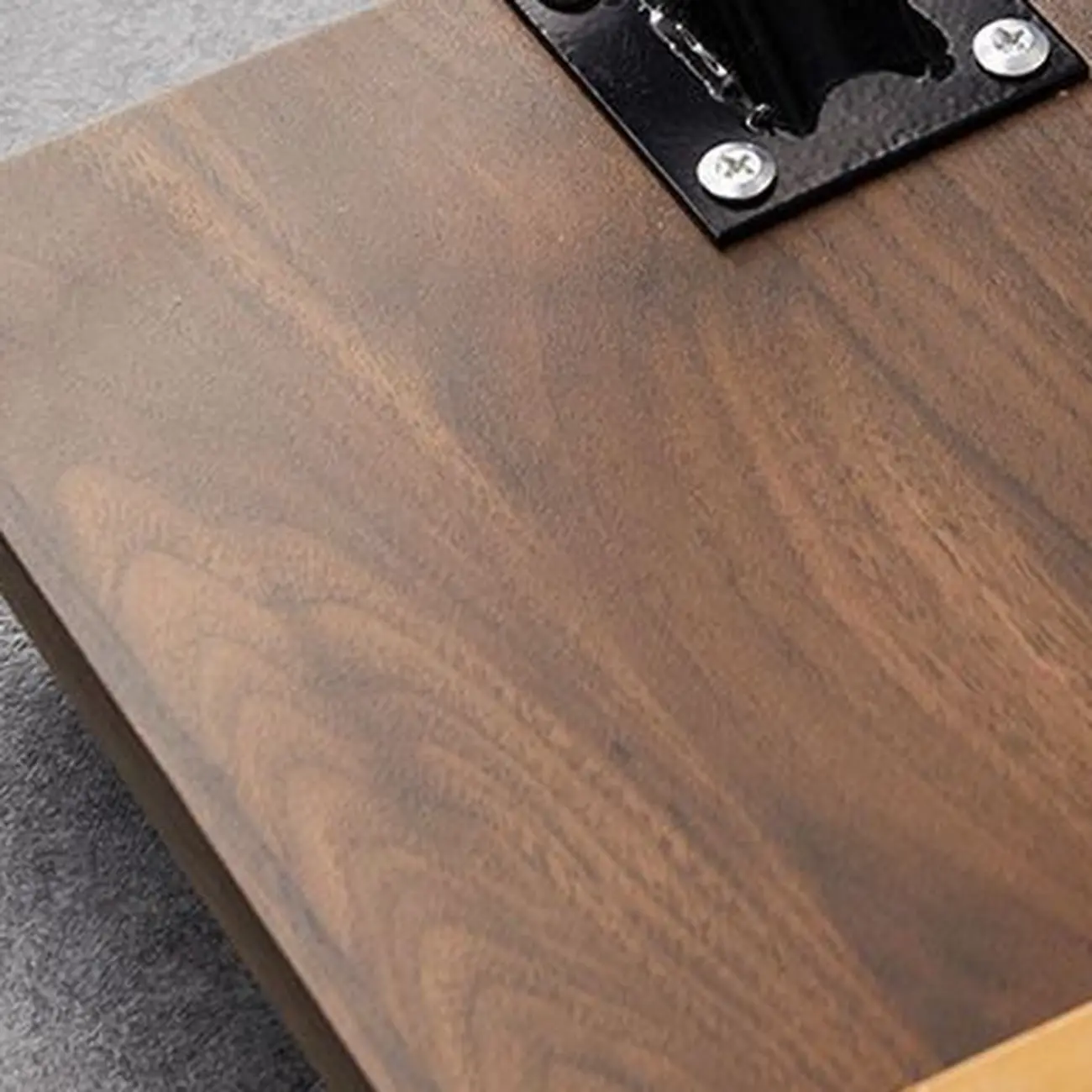 Adjustable Round Acrylic & Wood C-Shaped Wheel Side Table Image - 10 | homeyfad