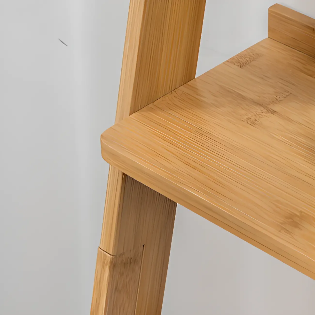 Bamboo Open 4 Shelves Adjustable Ladder Bookcase Image - 6