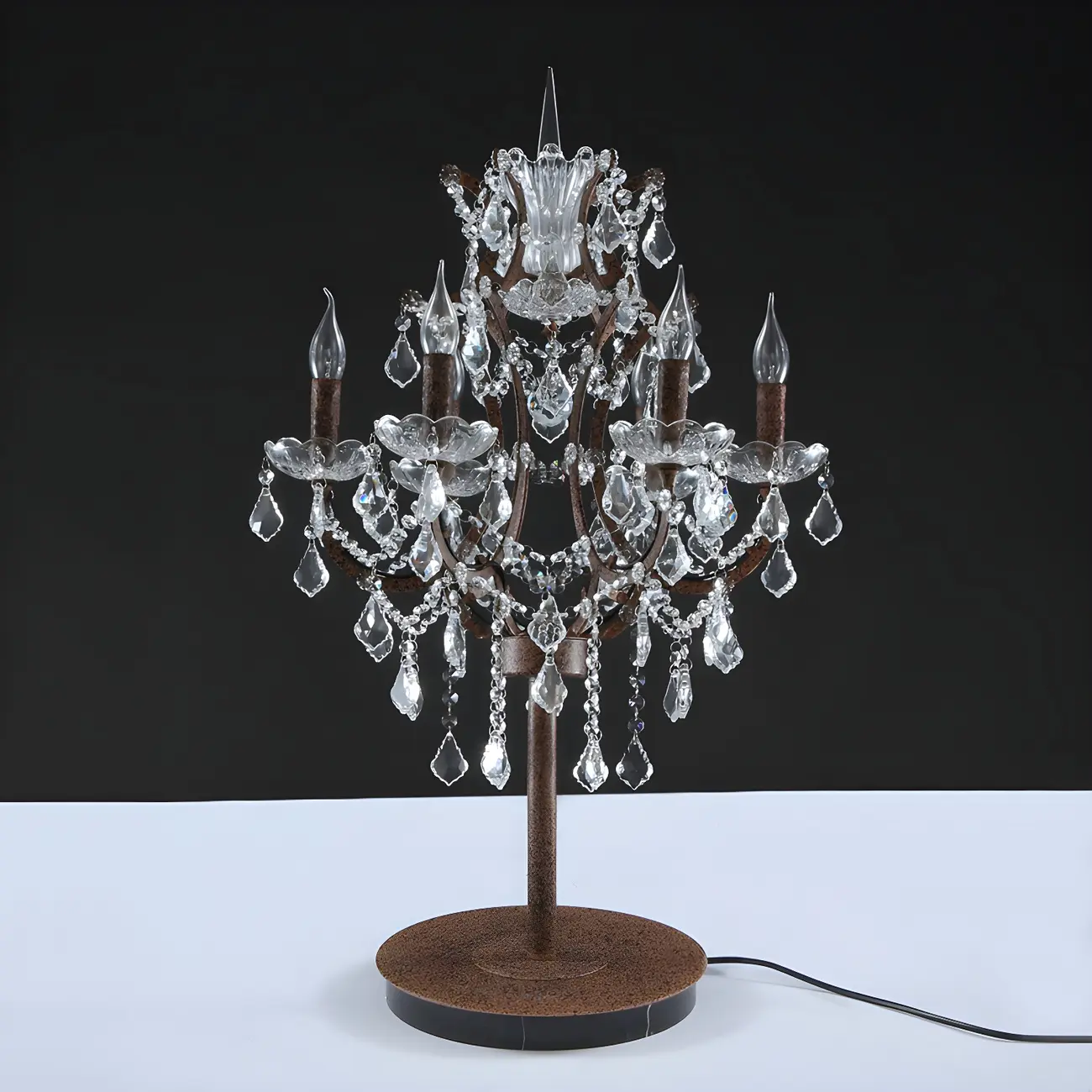 Luxurious 6-Light Gold Candlestick Crystal Table Lamp Image - 3 | homeyfad