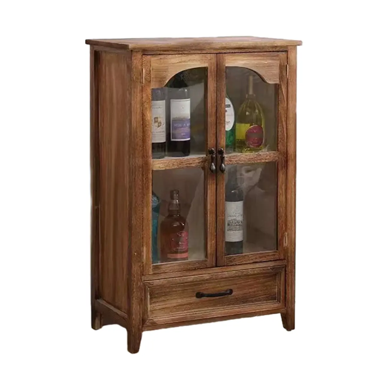 Traditional Espresso Wood China Cabinet with Glass Doors Image - 16 | homeyfad