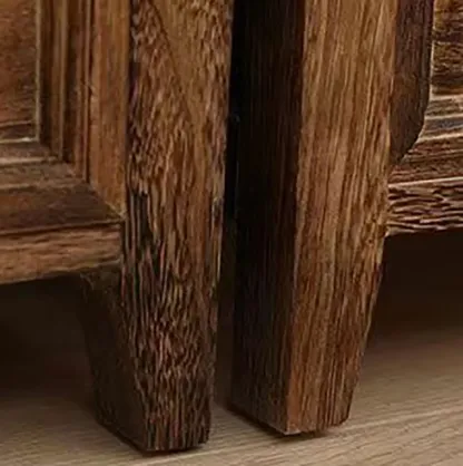 Traditional Espresso Wood China Cabinet with Glass Doors Image - 7