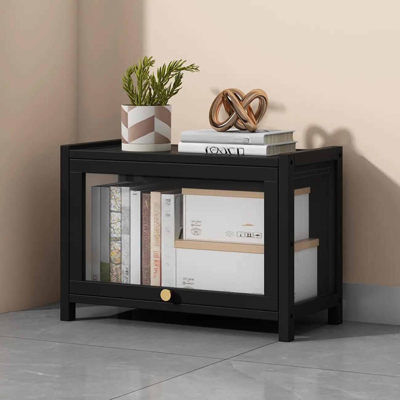 Modern Plexiglass Door Barrister Wood Bookcase Image - 2 | homeyfad