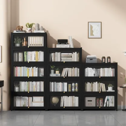 Modern Plexiglass Door Barrister Wood Bookcase Image - 3