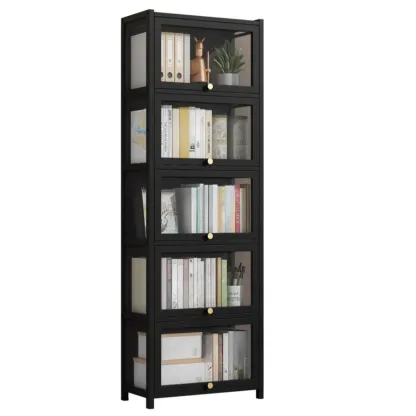 Modern Plexiglass Door Barrister Wood Bookcase Image - 16