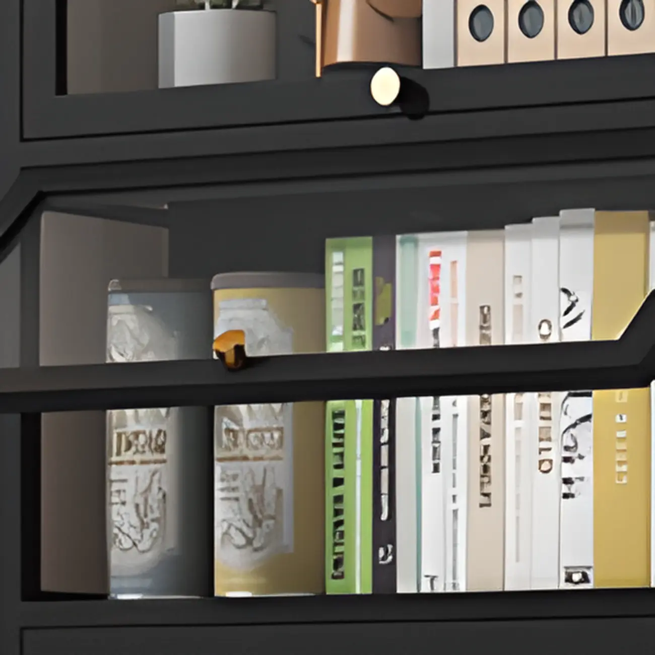 Modern Plexiglass Door Barrister Wood Bookcase Image - 13 | homeyfad