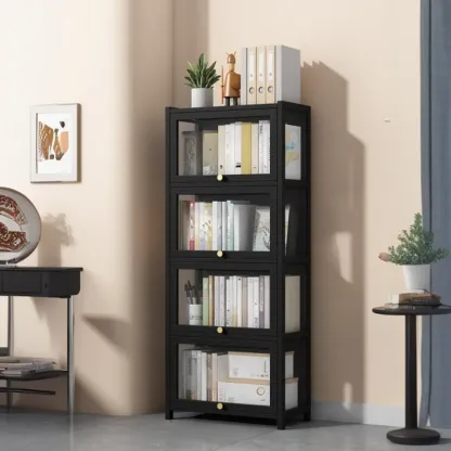 Modern Plexiglass Door Barrister Wood Bookcase Image - 11