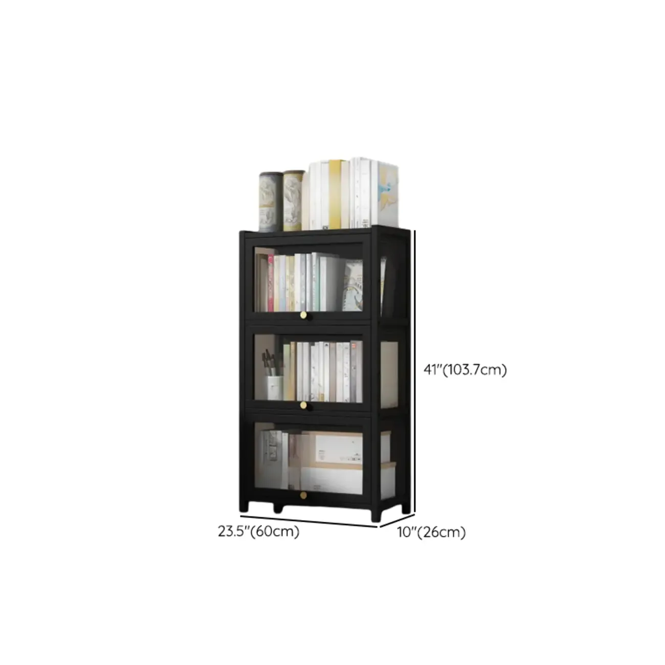 Modern Plexiglass Door Barrister Wood Bookcase Image - 21