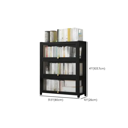Modern Plexiglass Door Barrister Wood Bookcase Image - 22