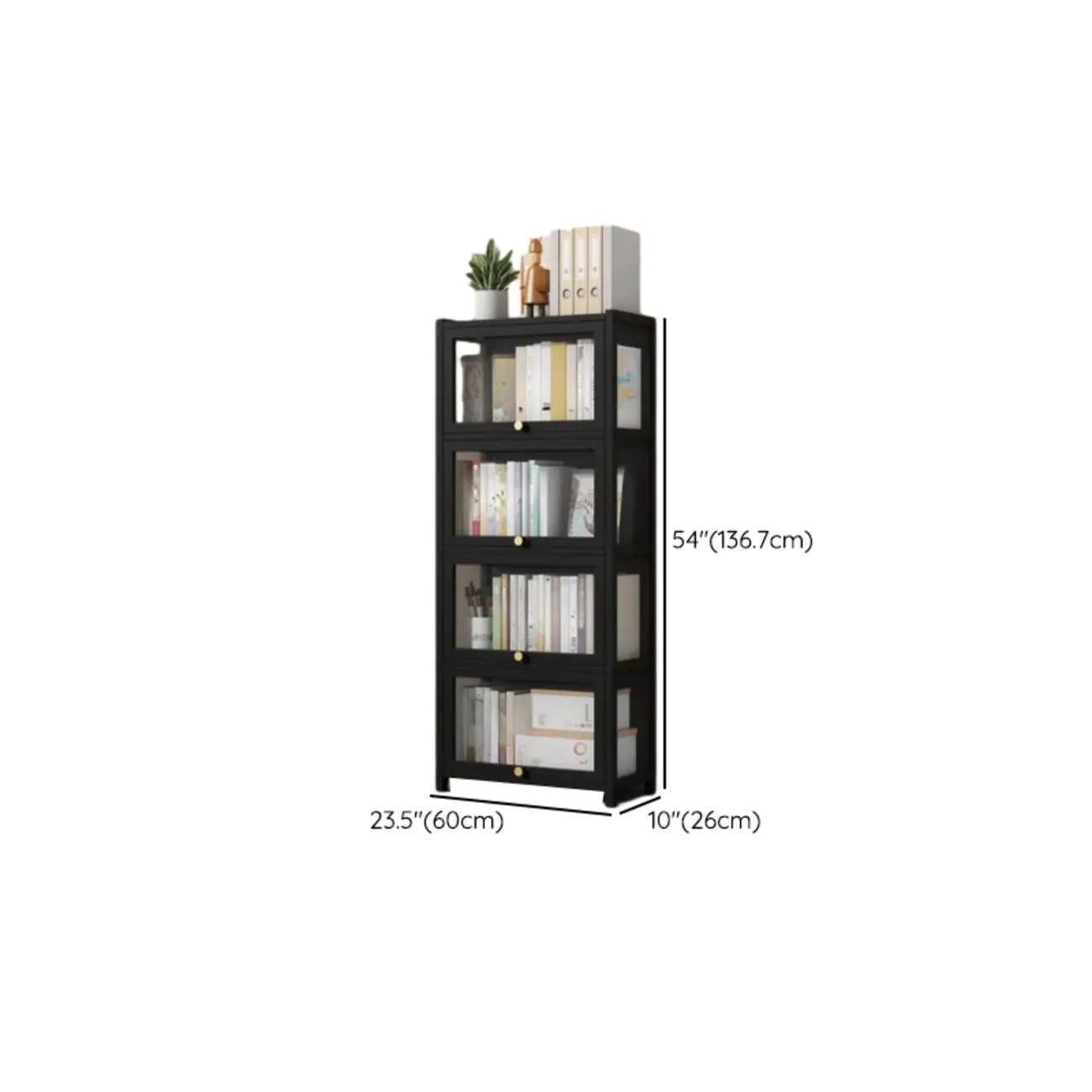 Modern Plexiglass Door Barrister Wood Bookcase Image - 23 | homeyfad