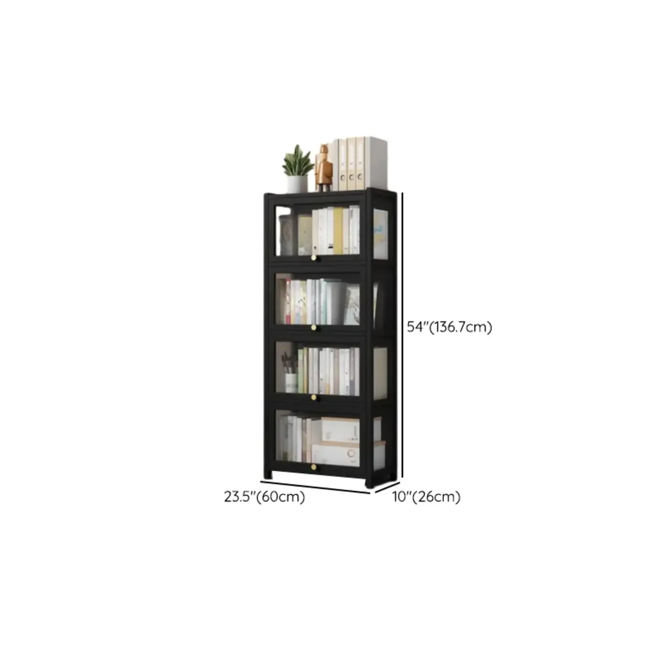 Modern Plexiglass Door Barrister Wood Bookcase Image - 23