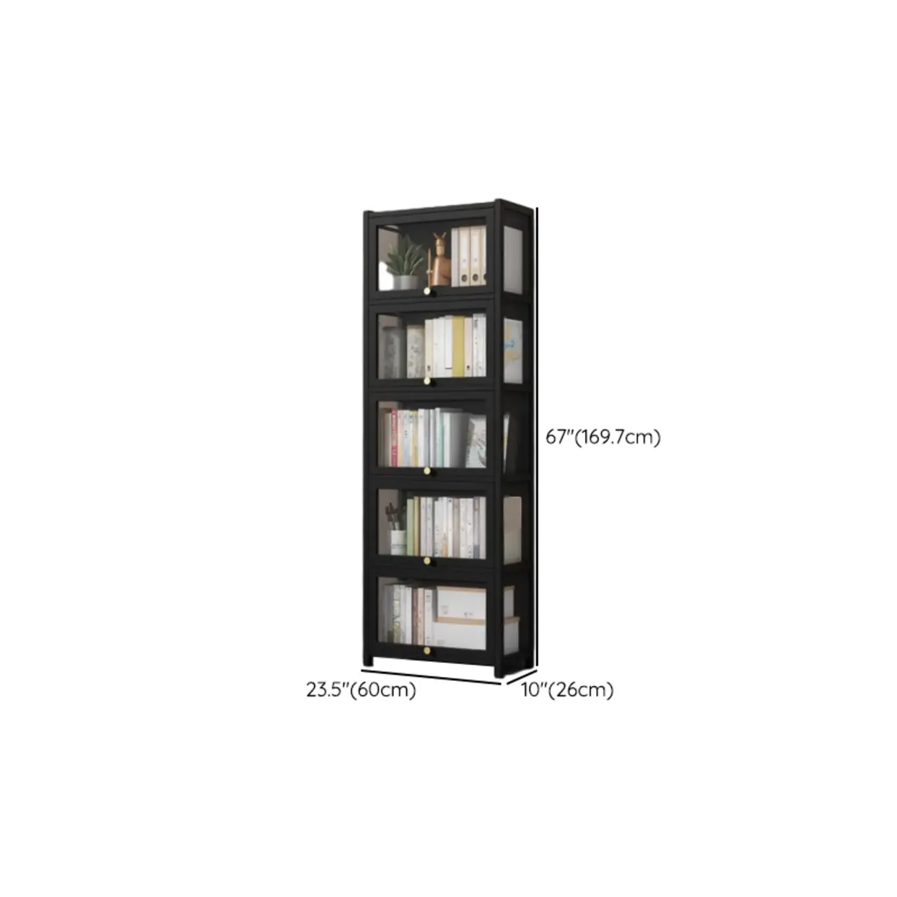 Modern Plexiglass Door Barrister Wood Bookcase Image - 25 | homeyfad