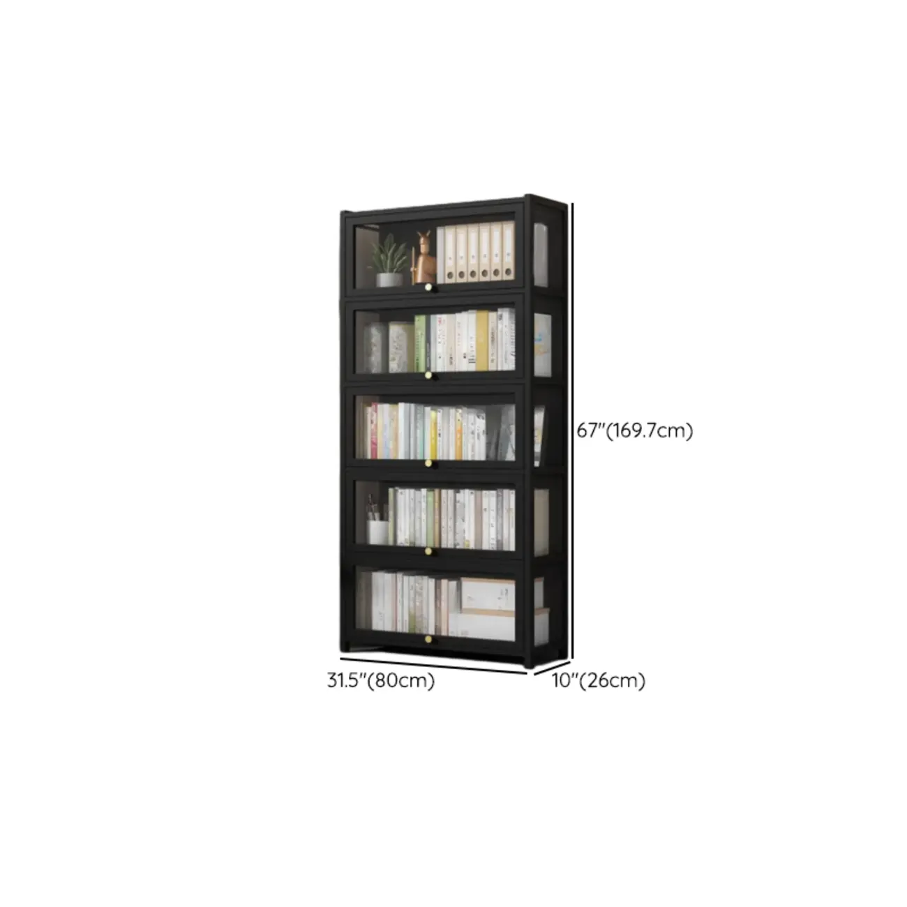 Modern Plexiglass Door Barrister Wood Bookcase Image - 26 | homeyfad