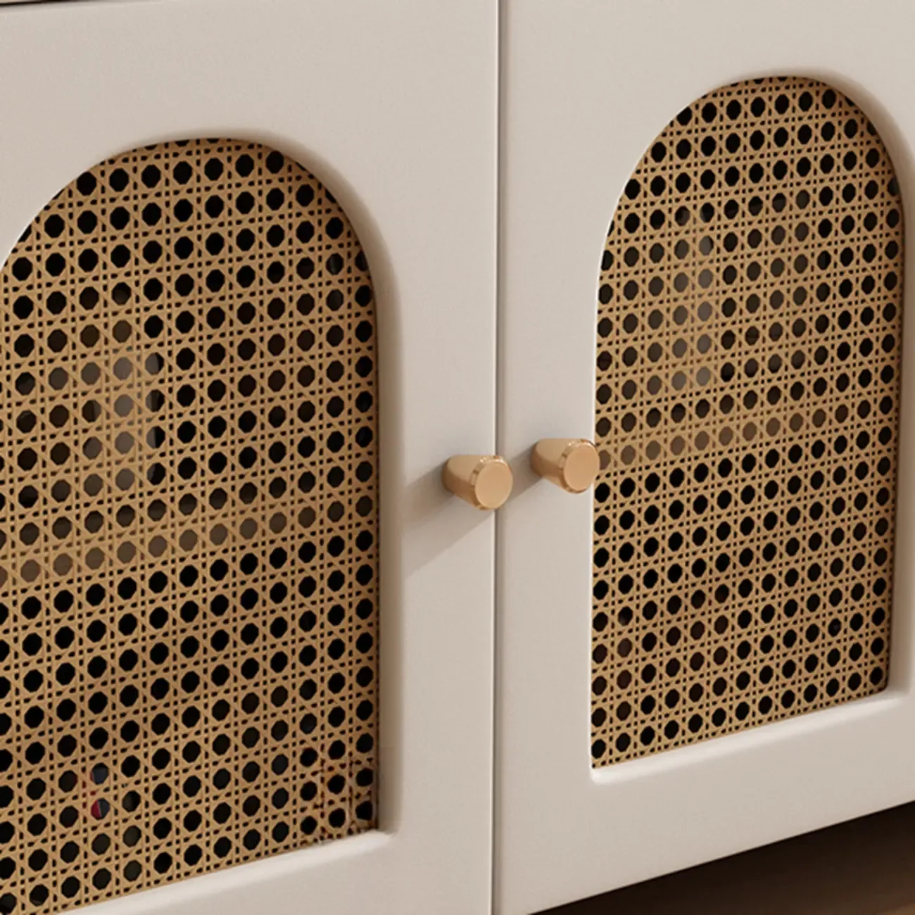 Cubic Wooden Upholstered Entryway Bench with Doors Image - 7