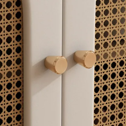 Cubic Wooden Upholstered Entryway Bench with Doors Image - 15