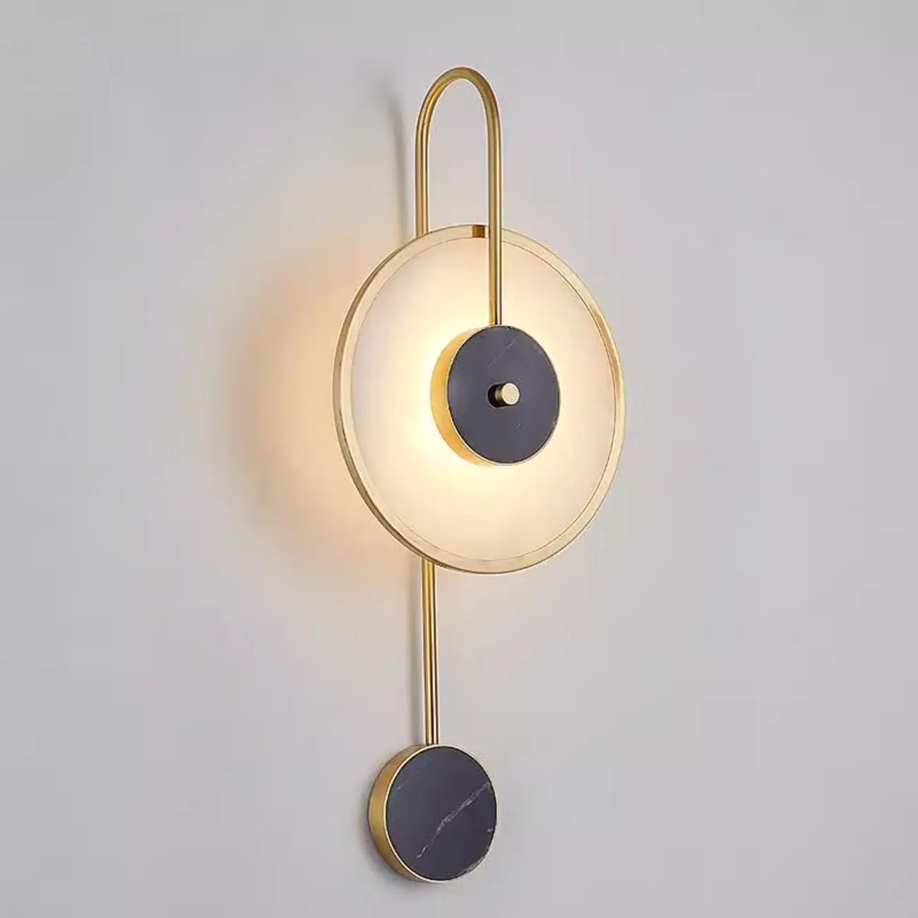 Elegant Metal Circular Ring Gold Wall Sconce Image - 2 | homeyfad