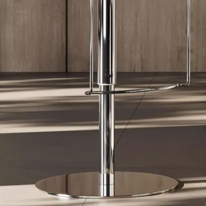 Modern White Leather Square Upholstered Swivel Bar Stools Image - 6