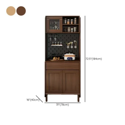 Multi-Functional Natural Wooden Nordic Sideboard with Hutch #size