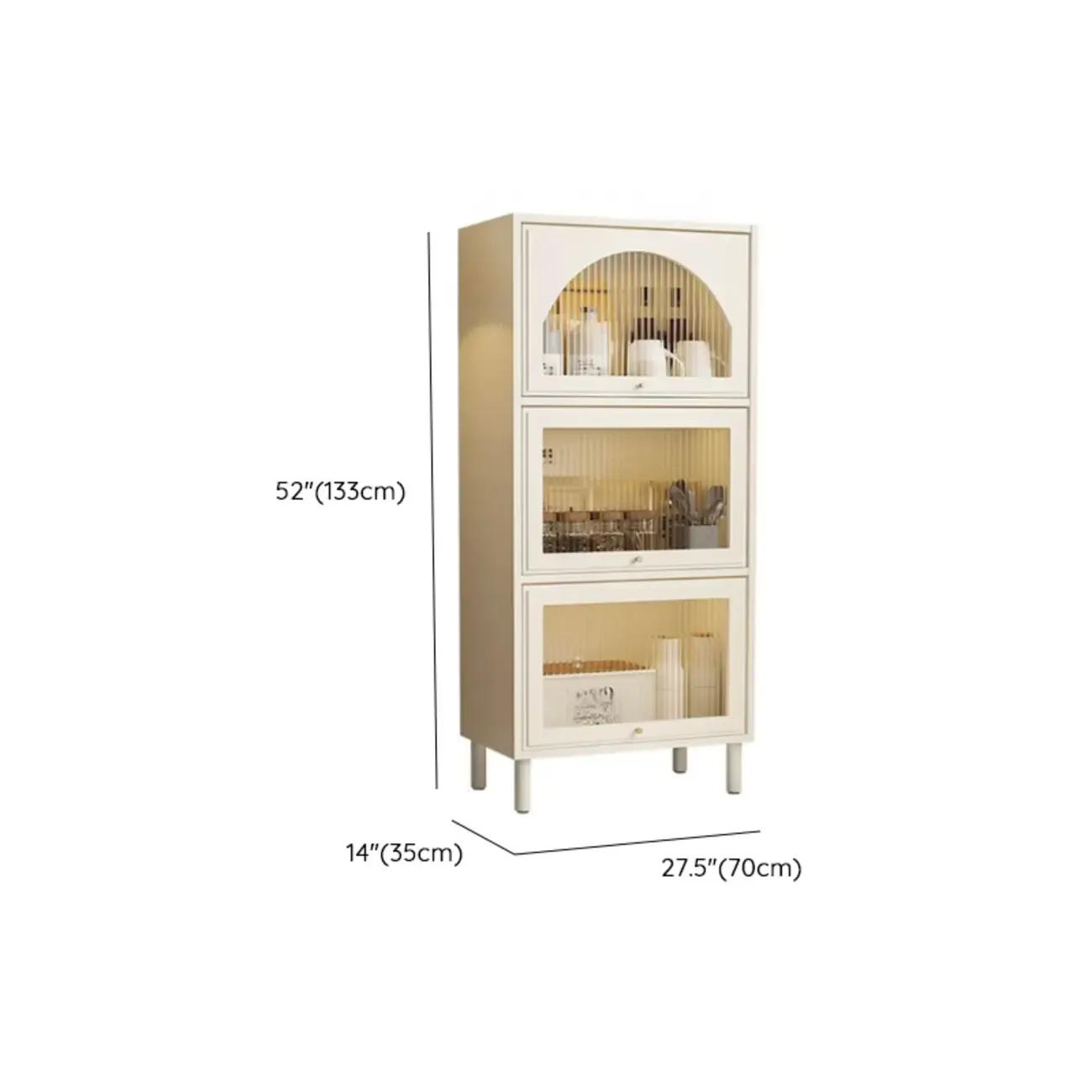 Flooring Accent Cabinet with Container Storage, Self-supporting Design Image - 35