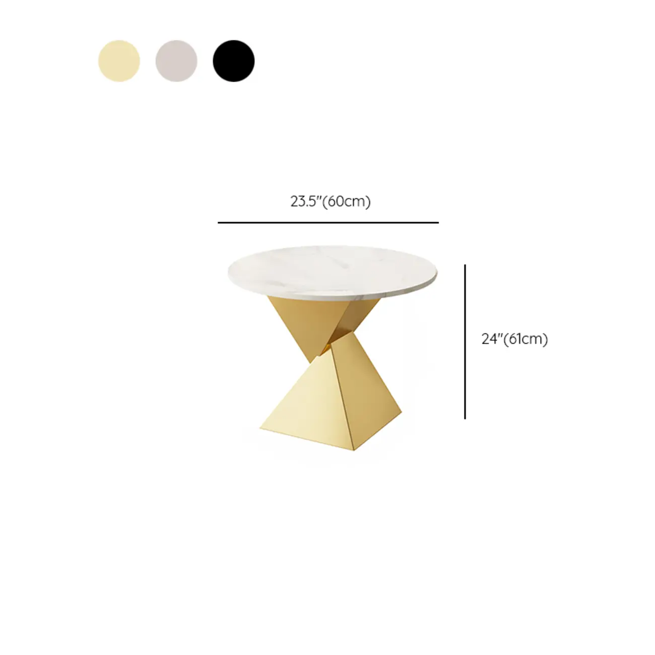 Living Room Black Iron Stone Twisted Side Table Image - 15 | homeyfad