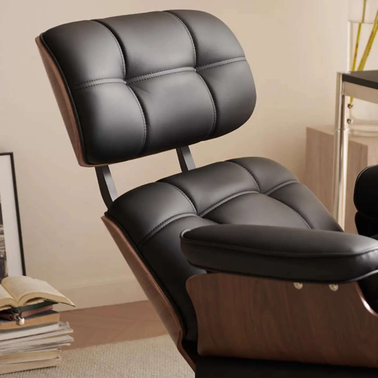 Tufted Brown Leather Recliner Massage Swivel Ergonomic Chair Image - 6 | homeyfad