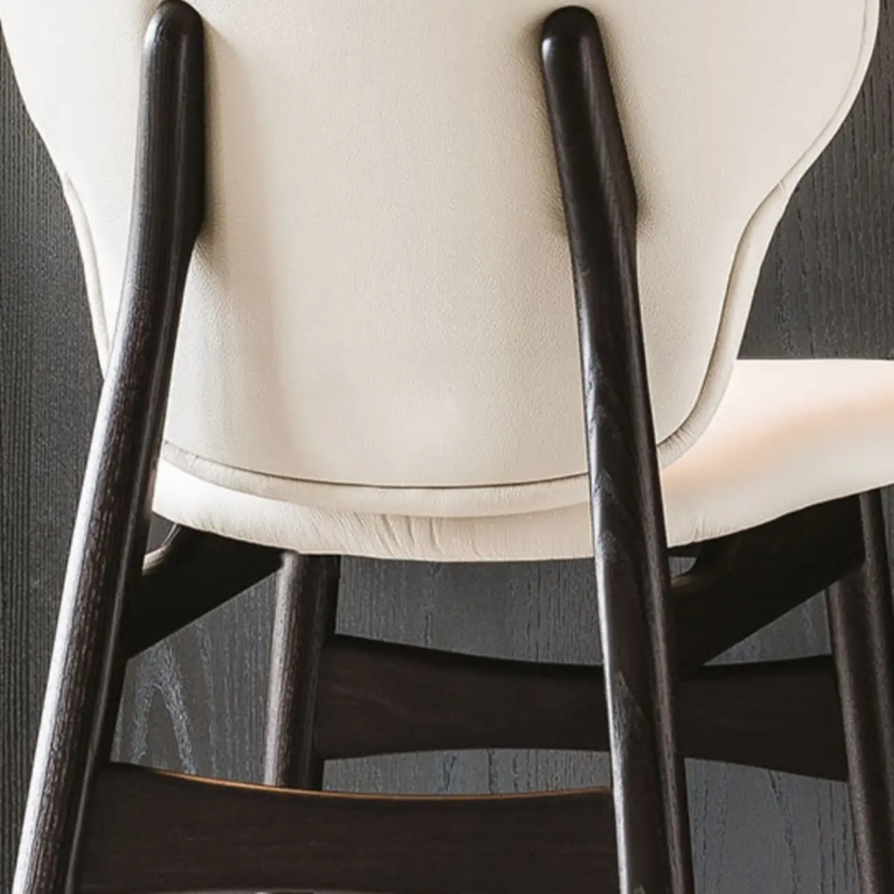 Full Grain Cowhide Leather Riding Seat Bar Stools with Back and Foot Platform Image - 6 | homeyfad