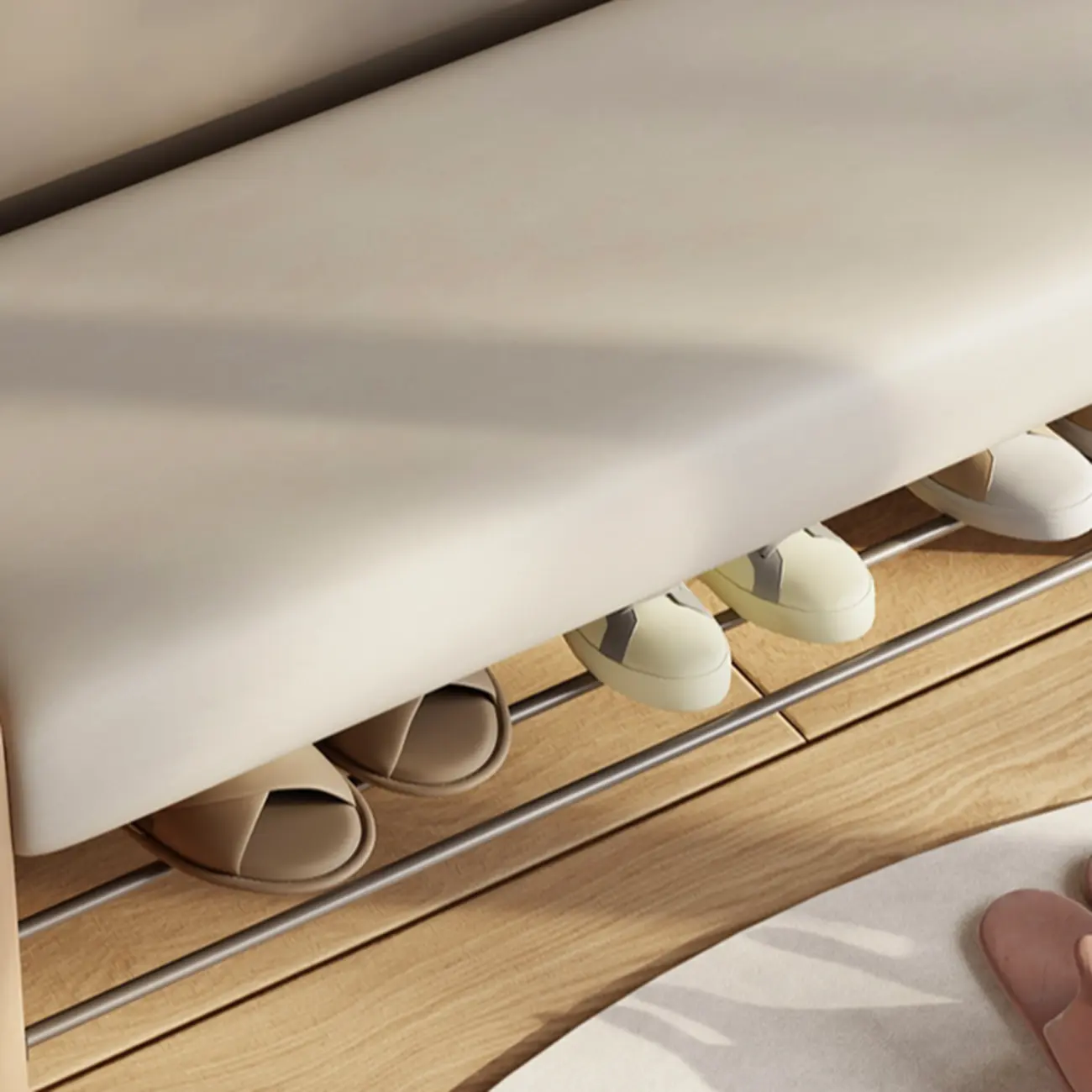 Contemporary Small Upholstered Setting Bench with Padded Seat Image - 6 | homeyfad