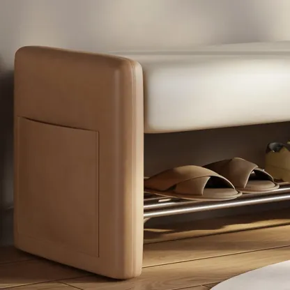 Contemporary Small Upholstered Setting Bench with Padded Seat Image - 8