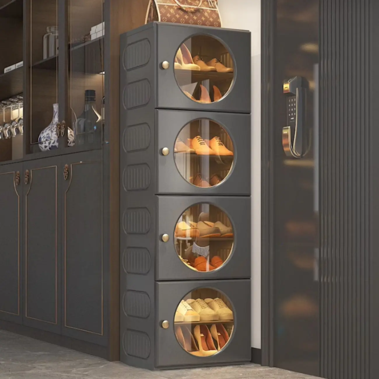 Space-efficient Modern Foldable White Plastic Shoe Cabinet Image - 3 | homeyfad