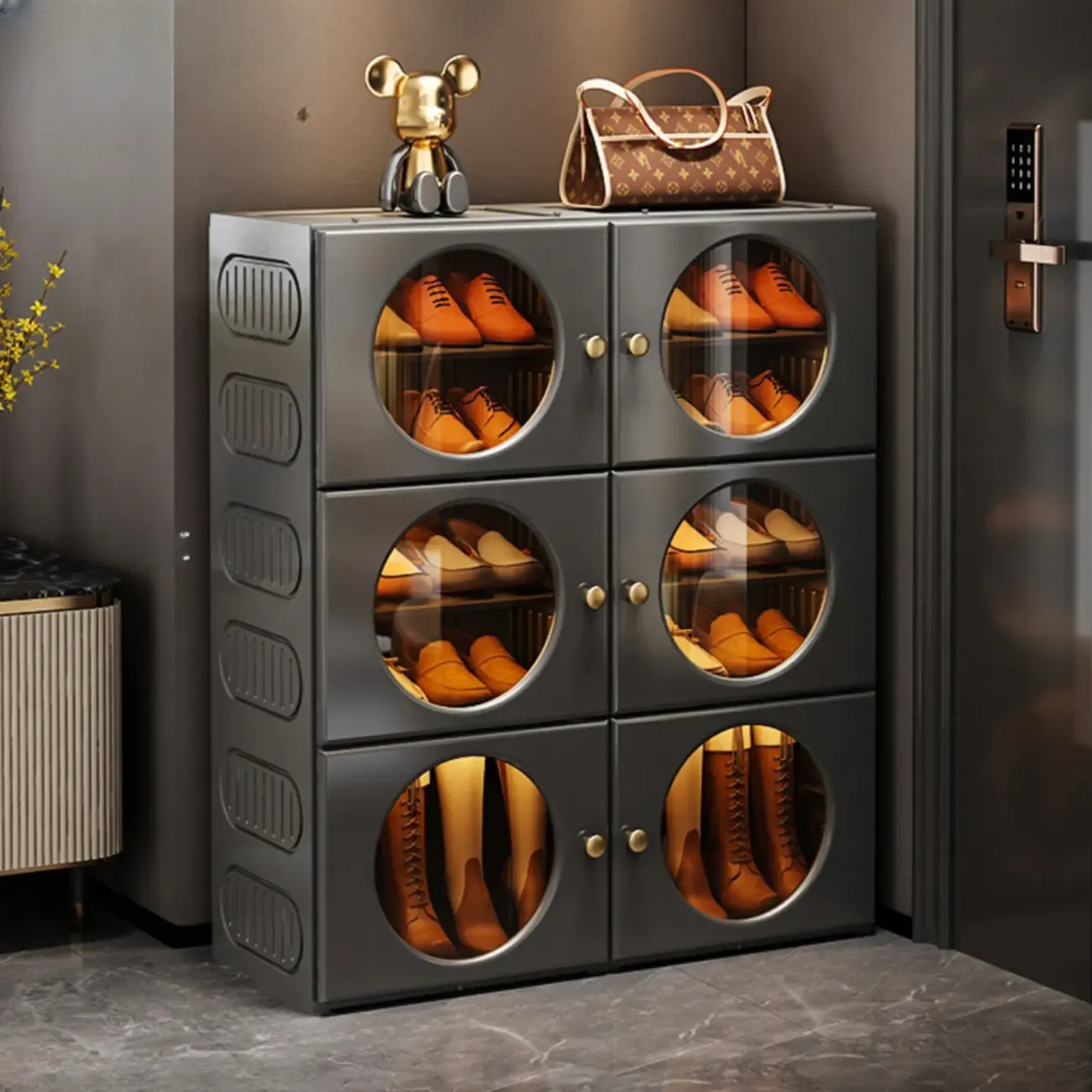 Space-efficient Modern Foldable White Plastic Shoe Cabinet Image - 9