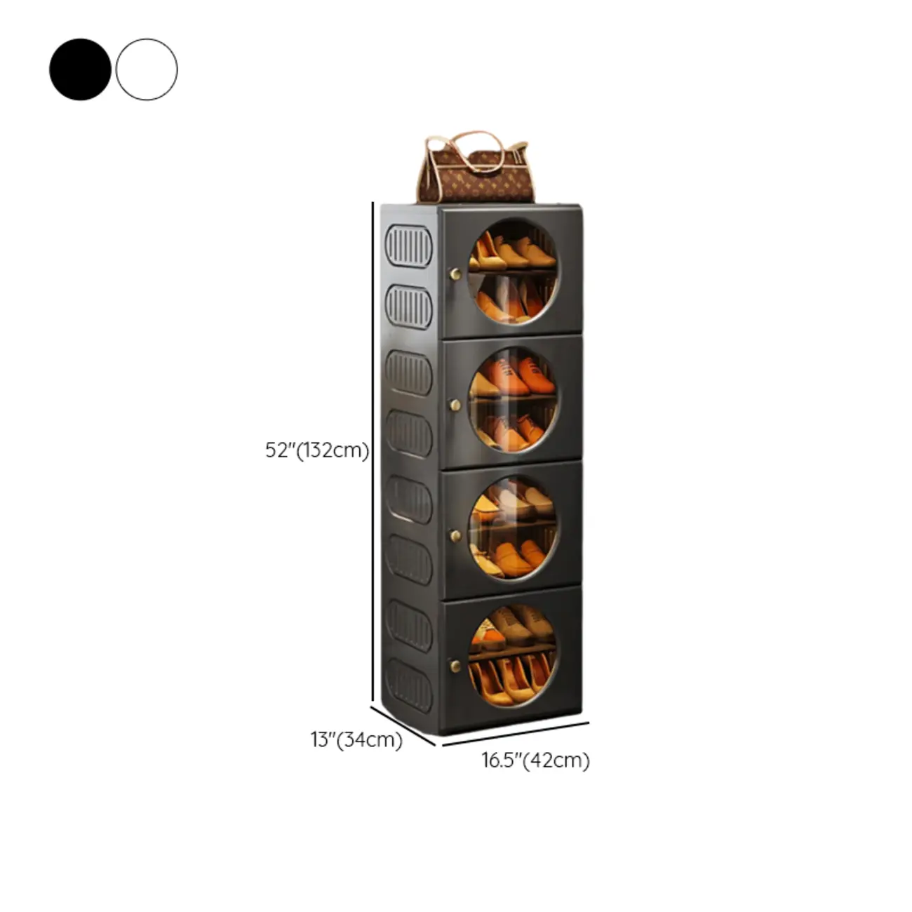 Space-efficient Modern Foldable White Plastic Shoe Cabinet #size | homeyfad