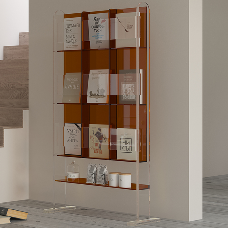 Vertical Acrylic 4-Shelf Closed Back Display Bookcase | homeyfad