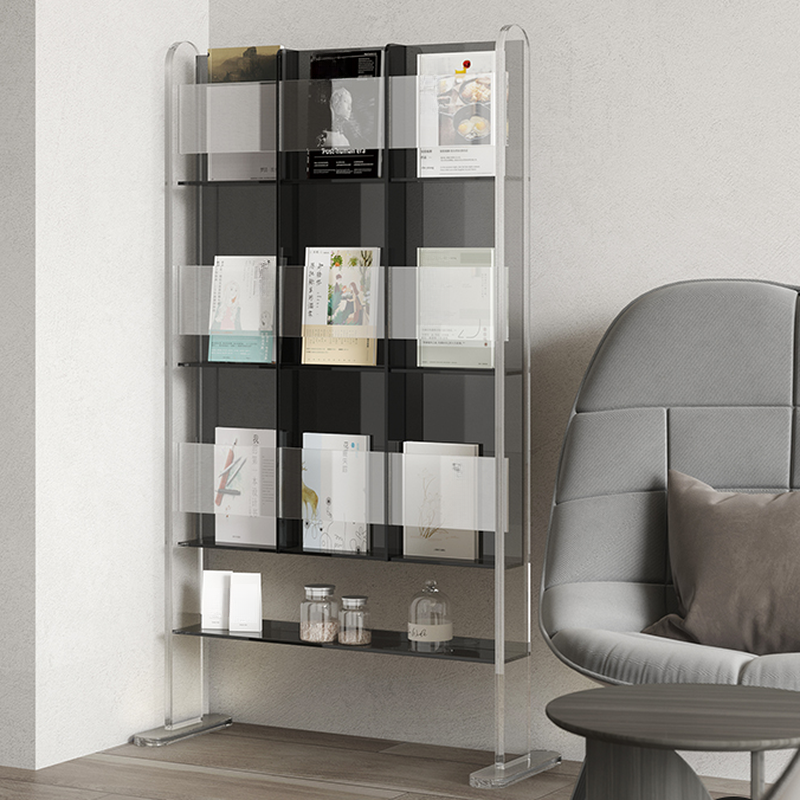 Vertical Acrylic 4-Shelf Closed Back Display Bookcase | homeyfad