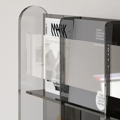 Vertical Acrylic 4-Shelf Closed Back Display Bookcase Image - 7