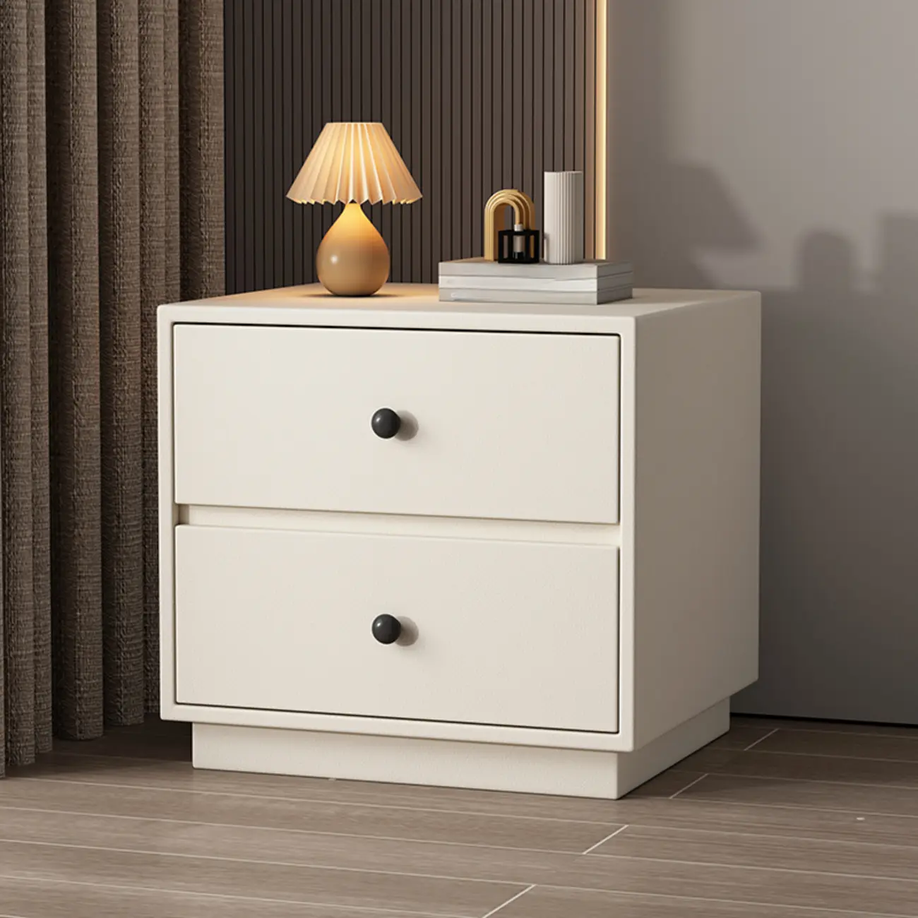 Trendy Rectangular 2-Tier Wooden Bedside Table with Drawer Image - 1 | homeyfad