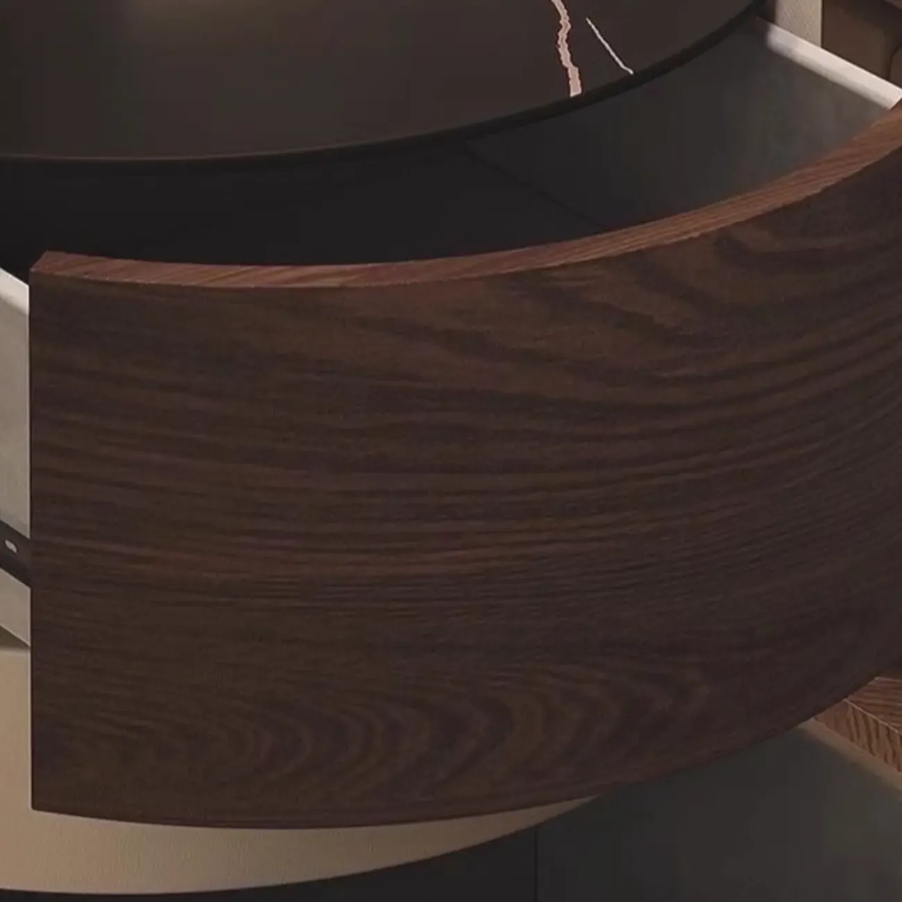 Narrow Pine Wood Soft-Close 2 Tier Round Bedside Table Image - 6