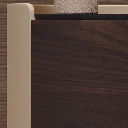 Narrow Pine Wood Soft-Close 2 Tier Round Bedside Table Image - 9