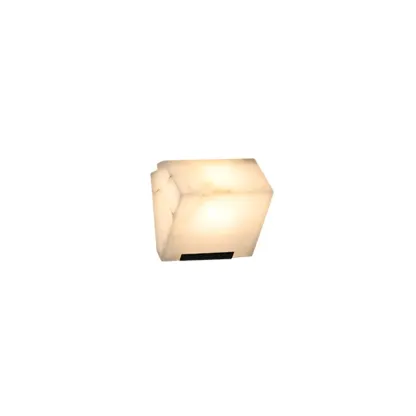 3-Light Geometric Metal Stone Shade Wall Sconce Image - 4