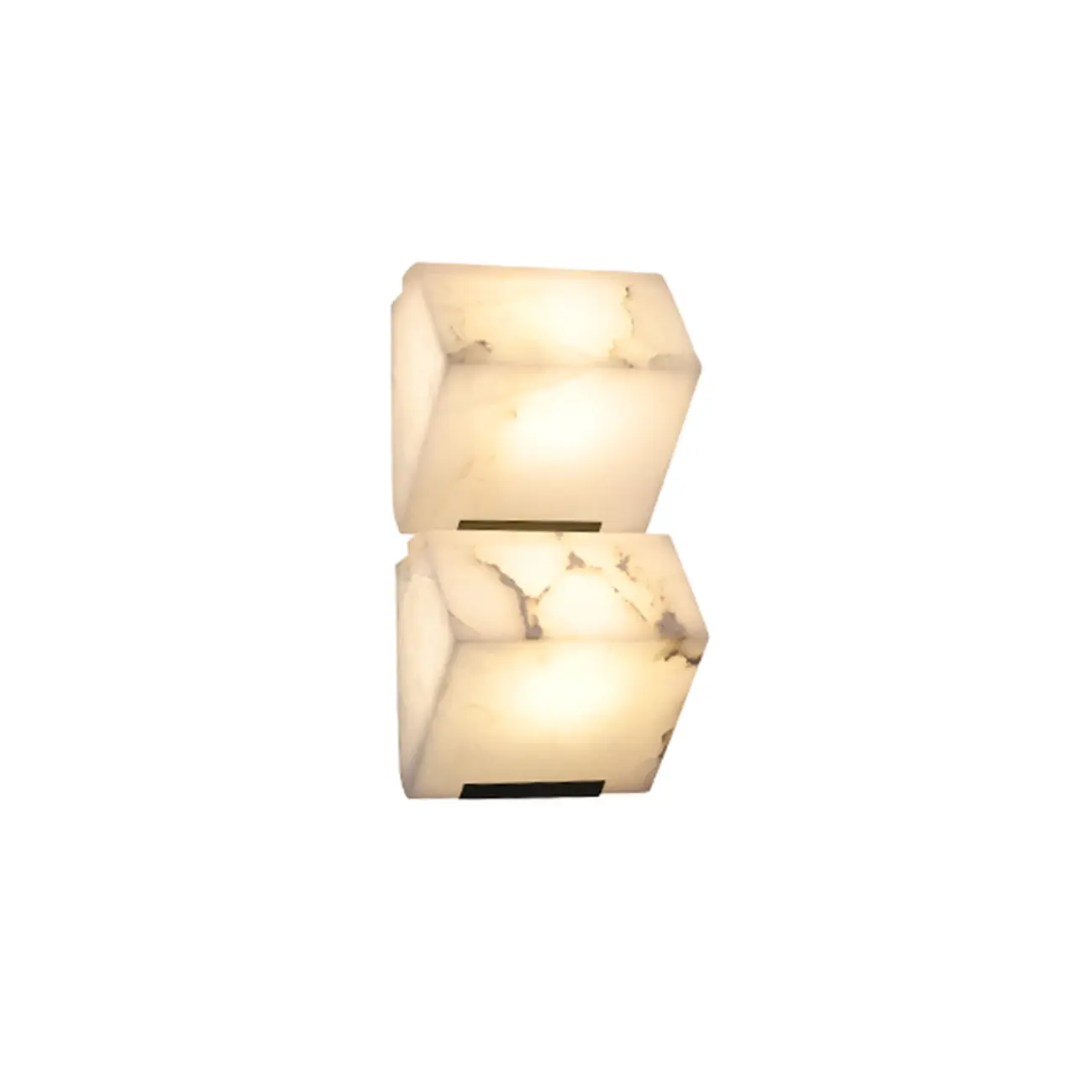 3-Light Geometric Metal Stone Shade Wall Sconce Image - 5 | homeyfad