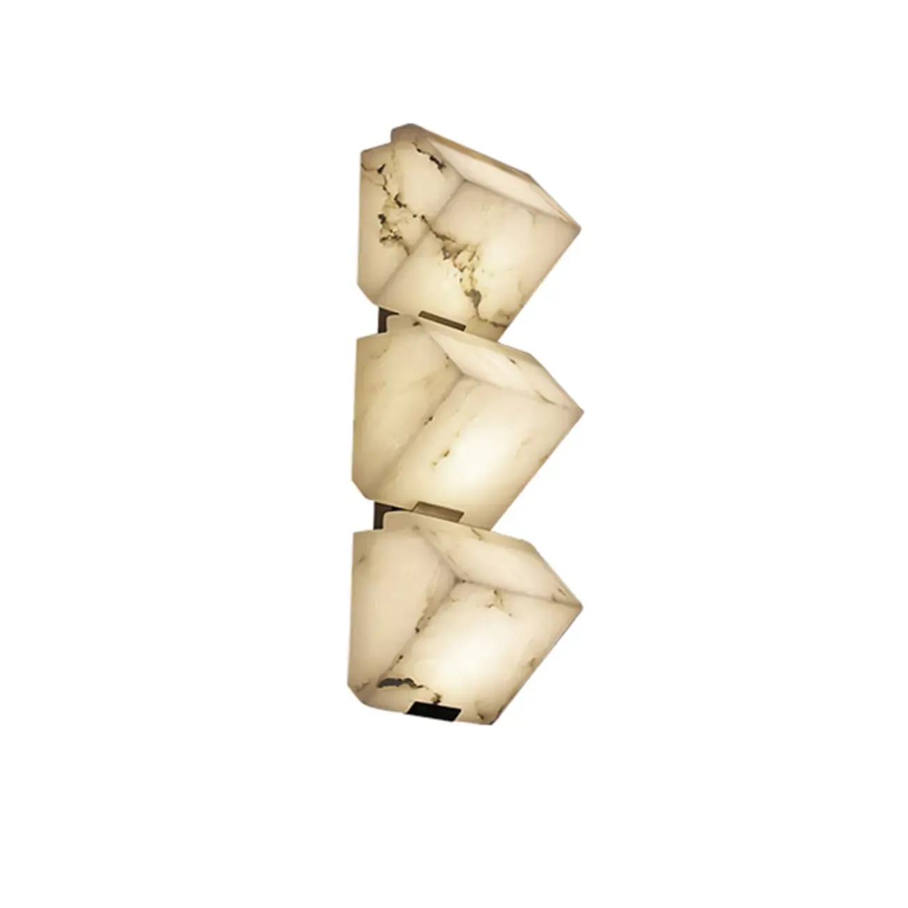 3-Light Geometric Metal Stone Shade Wall Sconce Image - 6