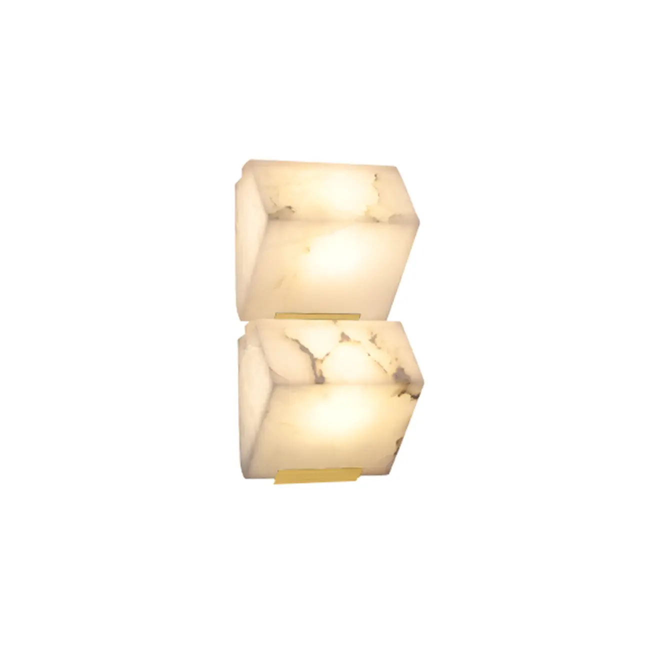3-Light Geometric Metal Stone Shade Wall Sconce Image - 9 | homeyfad