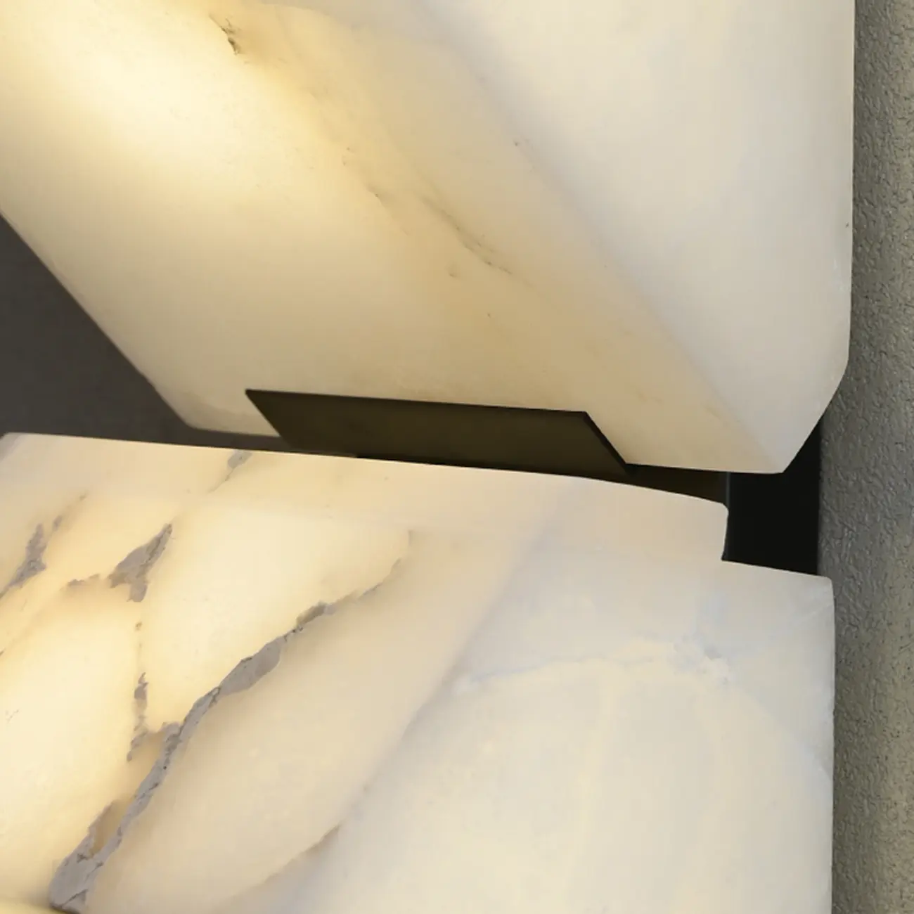 3-Light Geometric Metal Stone Shade Wall Sconce Image - 10 | homeyfad