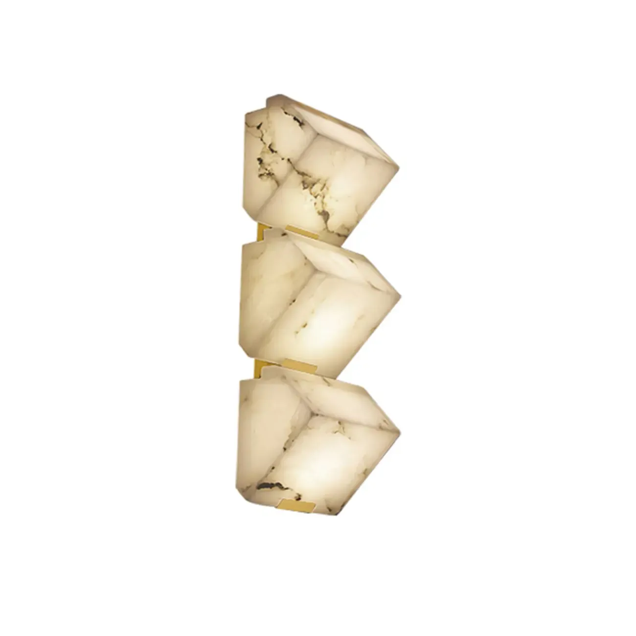 3-Light Geometric Metal Stone Shade Wall Sconce Image - 11