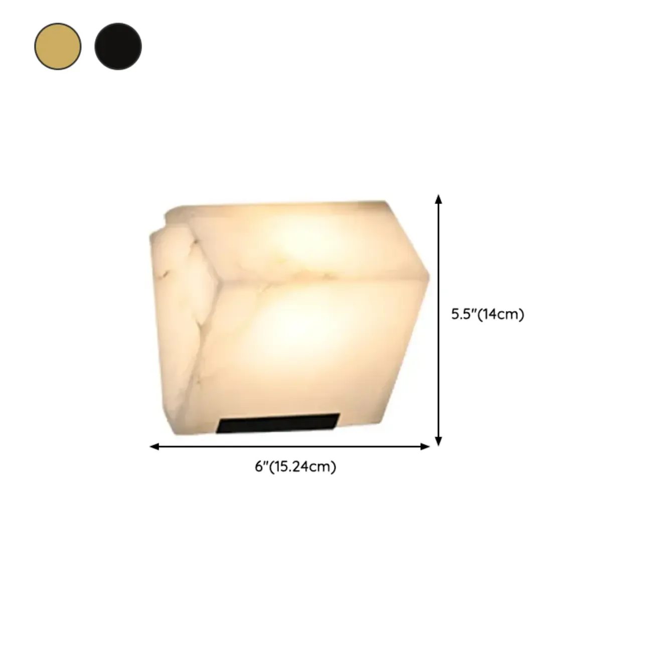 3-Light Geometric Metal Stone Shade Wall Sconce #size