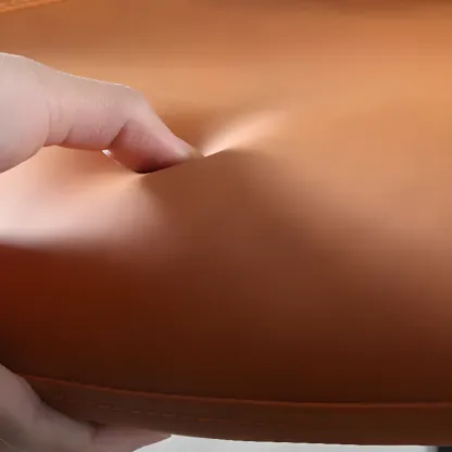 Simple Low Back Faux Leather Dining Chair with Alloy Legs Image - 16