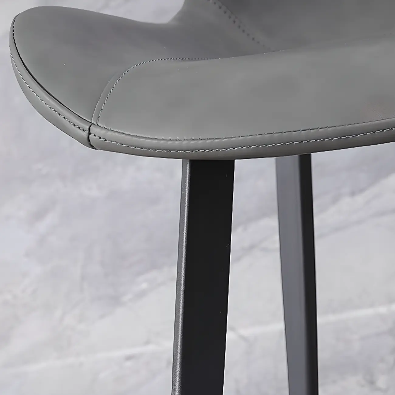 Simple Low Back Faux Leather Dining Chair with Alloy Legs Image - 18 | homeyfad