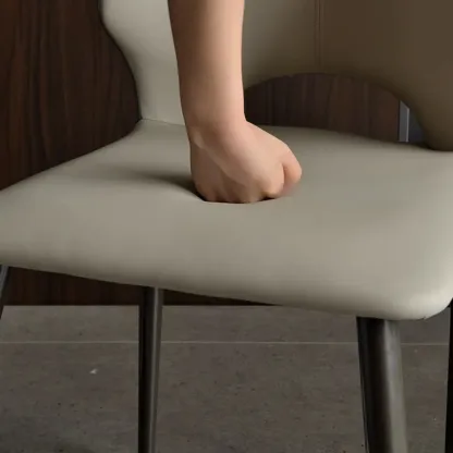 Modern Faux Leather Open Back Armless Dining Chair Image - 10