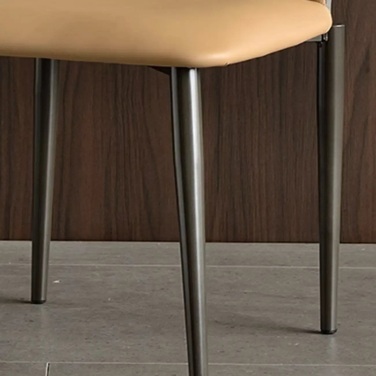 Modern Faux Leather Open Back Armless Dining Chair Image - 14