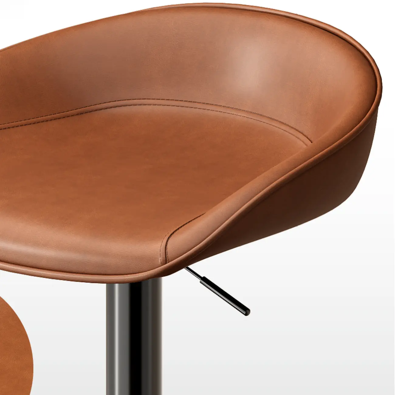 Industrial Modern Pedestal Leather Bar Stools Image - 11 | homeyfad