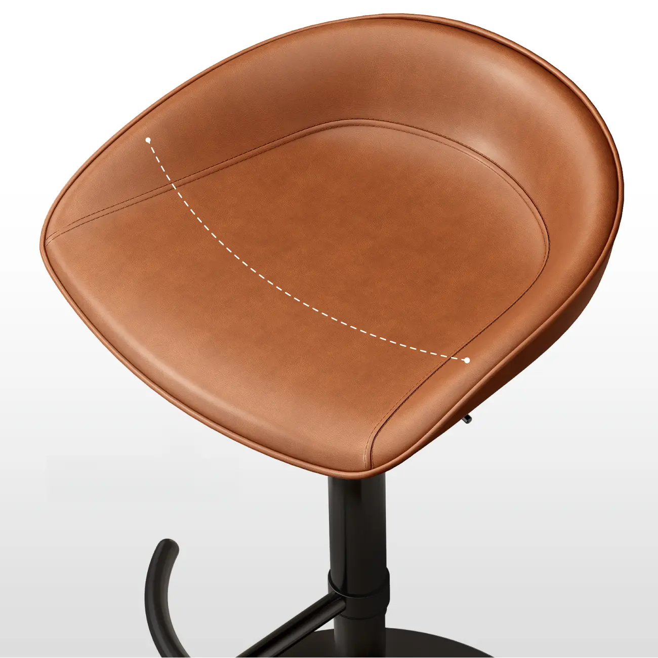 Industrial Modern Pedestal Leather Bar Stools Image - 10 | homeyfad